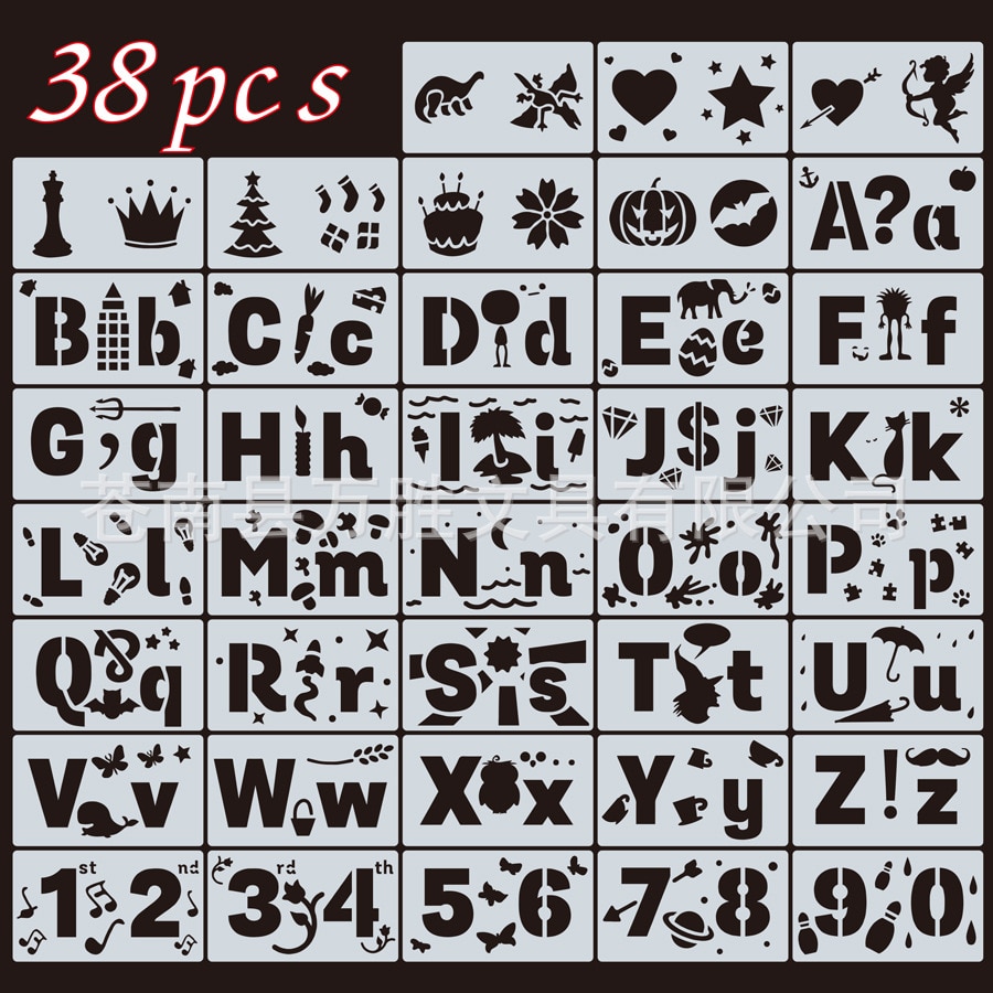 24/38 PCS Bullet Journal Stencil Set Plastic Planner DIY Drawing Template Diary Planner Journal Notebook Diary Scrapbook