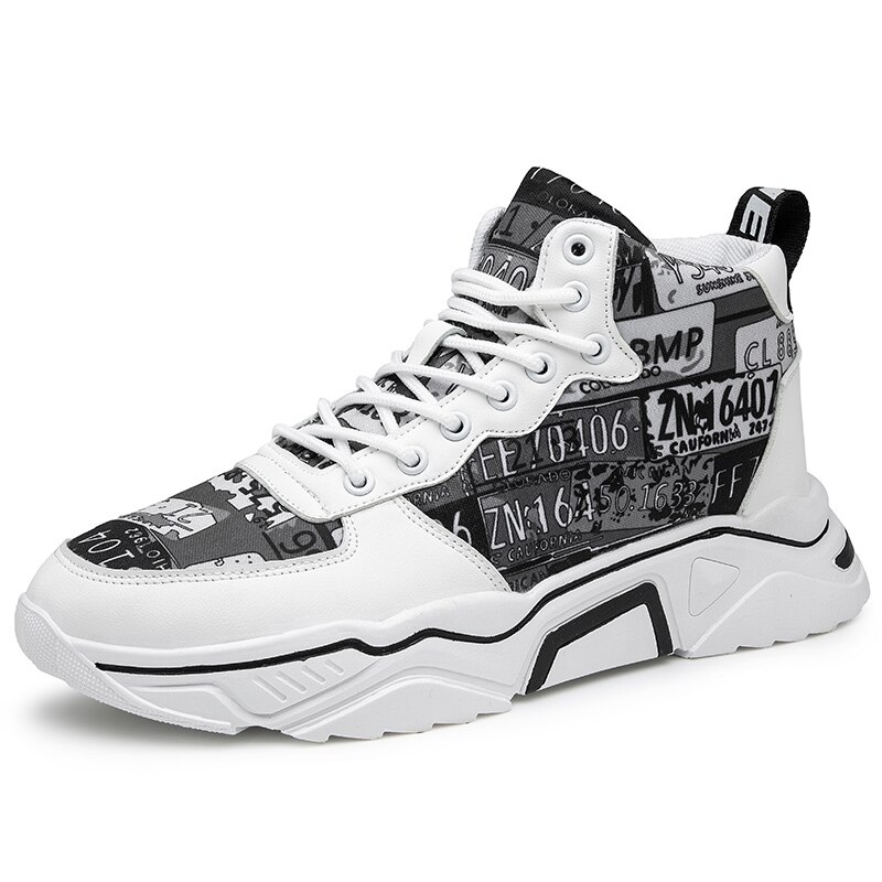 Turnschuhe Männer Schuhe Für Männlichen lässig Trainer hoch oben Schuhe Sapatos Masculino Winter Atmungsaktive Chaussures Gießen Hommes Solide: Weiß / 9.5