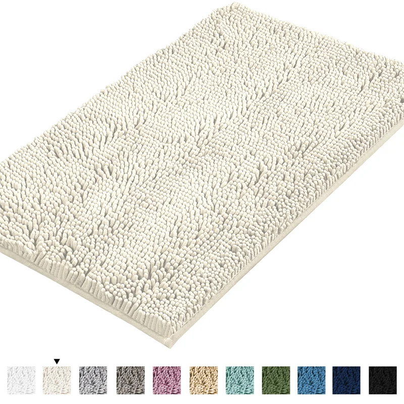 Chenille Carpet Soft Pluch Bedroom Bedside Rugs Absorbent Non-slip Bathroom Accessories Foot Mats Entrance Door Mat Home Decor: 45x70+45x140cm / Yellow