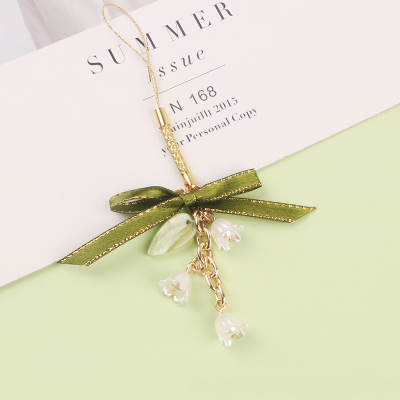 Cute Tulip Flowers Phone Charms for IPhone/Samsung/Huawei Strap Lanyards Mobile Phone Case Keychain Car Key Chains Headset Cover