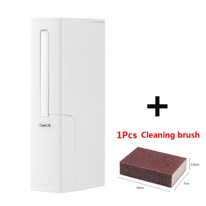 UNTIOR 3 in1 Narrow Trash Can Plastic Waste Bin with Toilet Brush Garbage Bucket Dustbin Kitchen Bathroom Cleaning Trash Bin: Set3