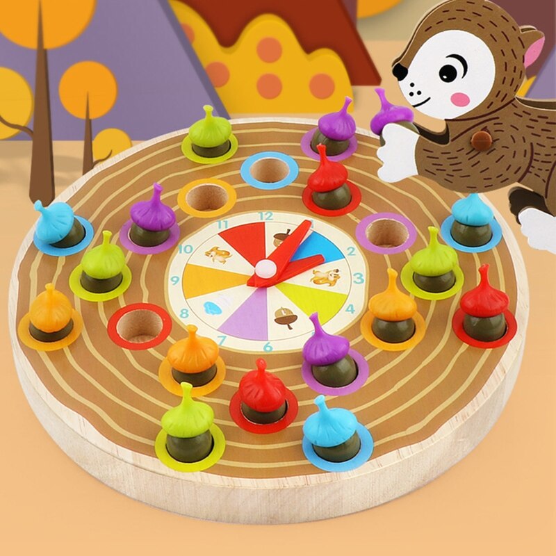 Eekhoorn Picking Acorn Game Kleur Classificatie Multiplayer Game Puzzel Leuk Speelgoed BX0D