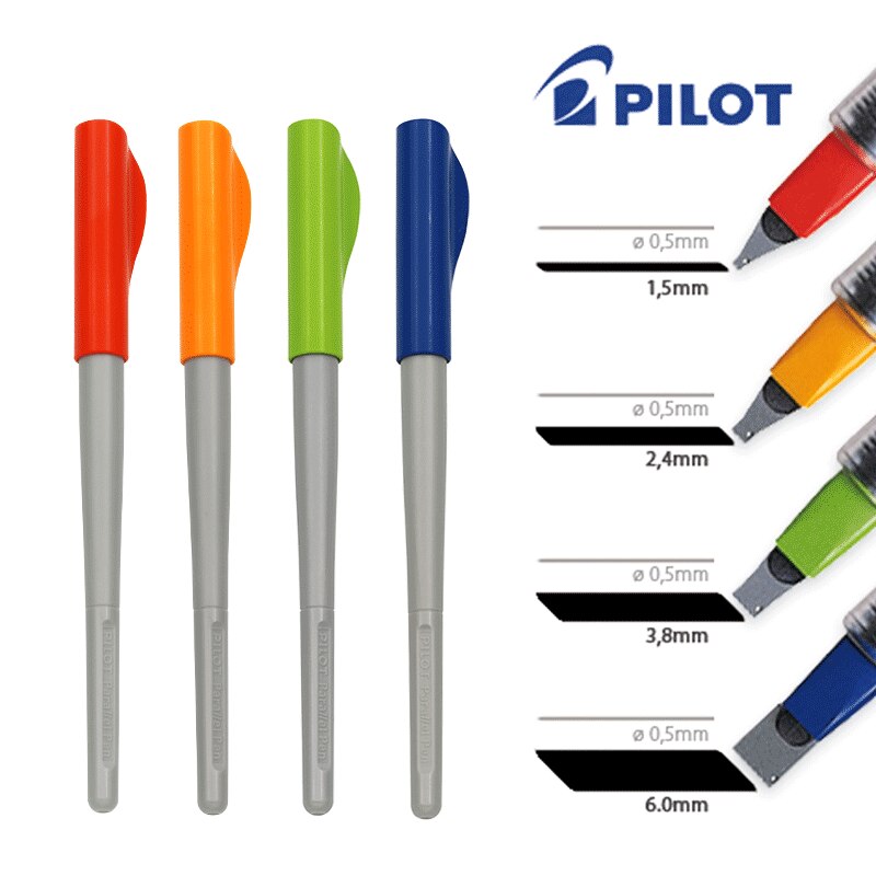 Stylo-plume pour calligraphie anglaise, pinceau à dégradé pour bandes dessinées, ensemble de stylos de parallèle, 1.5mm, 2.4mm, 3.8mm, 6mm, avec encre Bonus