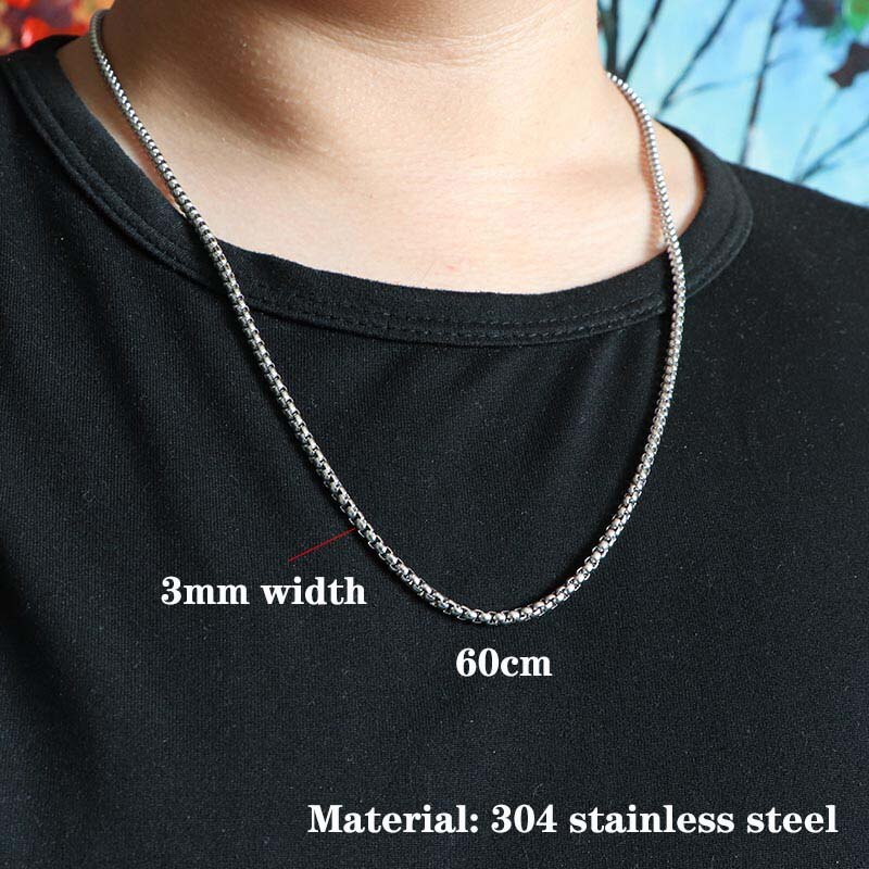 Girocollo del bambino delle donne dei monili della collana del pendente chiave dell'ancora dell'albero di lusso della catena dell'acciaio inossidabile di stile popolare per il partito dell'amica femminile: 3mm SP Chain 60cm