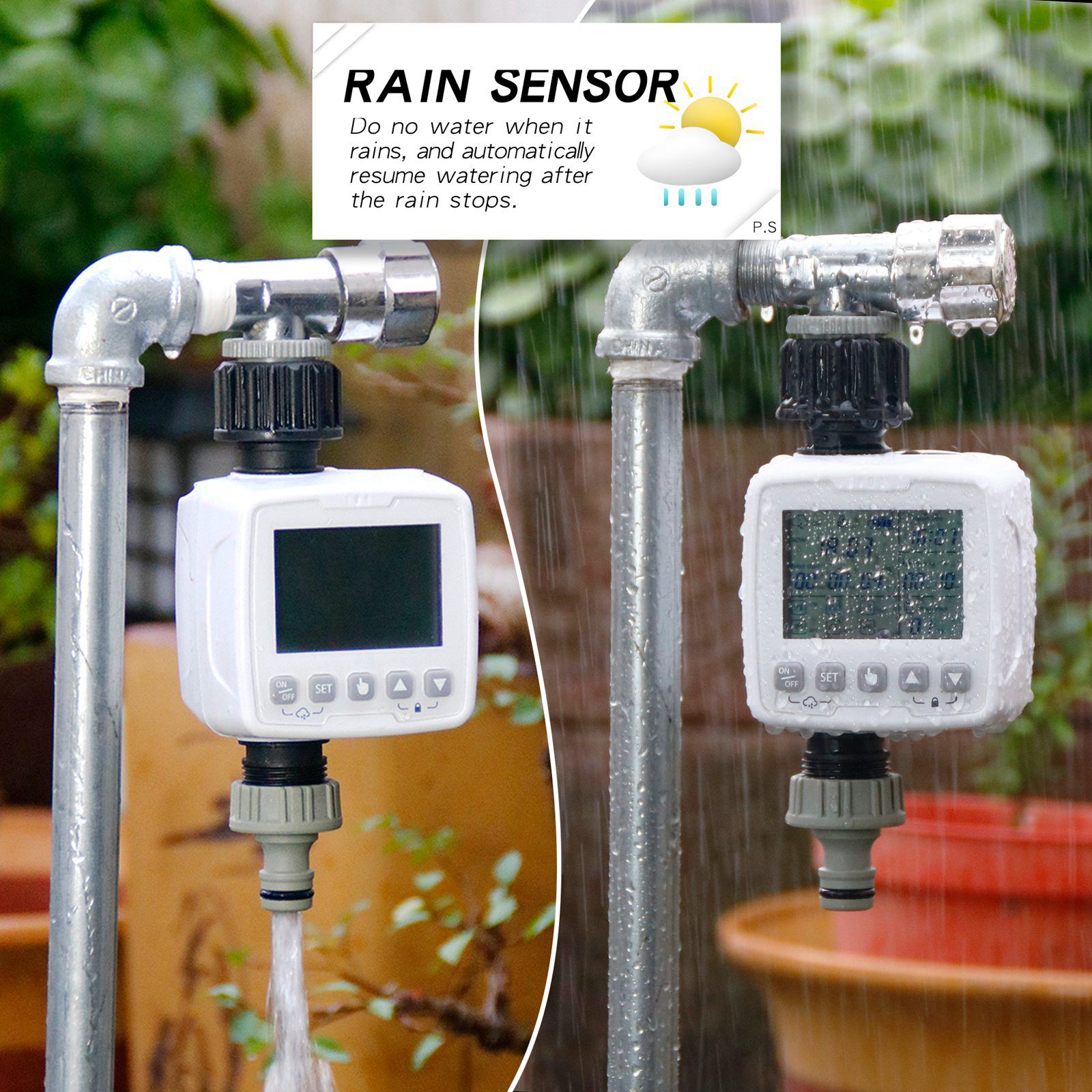 Electronic Irrigation Regulator Automatic Irrigation Timer Rain Sensor Smart Irrigation Controller System Outdoor Drip Irrigatio