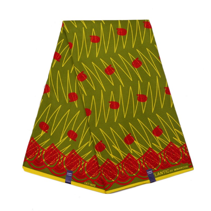 100% Polyester Rood Patroon Gedrukt Afrikaanse Real Wax Arrivals Groen Wax Bedrukte Stof