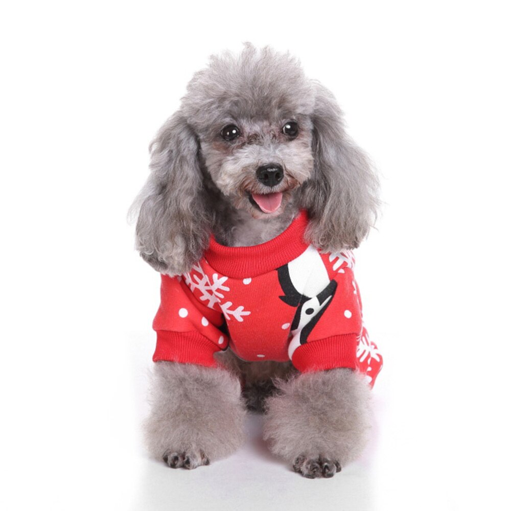 Kerst Vier Voeten Huisdier Pyjama Warme Kleding Huisdier Benodigdheden Voor Puppy Hond (Kerst Pinguïn, Maat S)