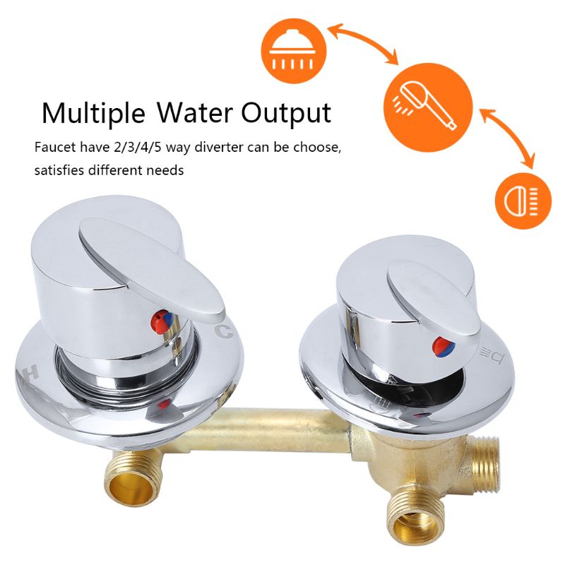 Messing Dual Mengkraan Water Outlet Draad Schroef 2/3/4/5 Manier Voor Keuken Badkamer Bad Mixer Douche water Temperatuur Hotel