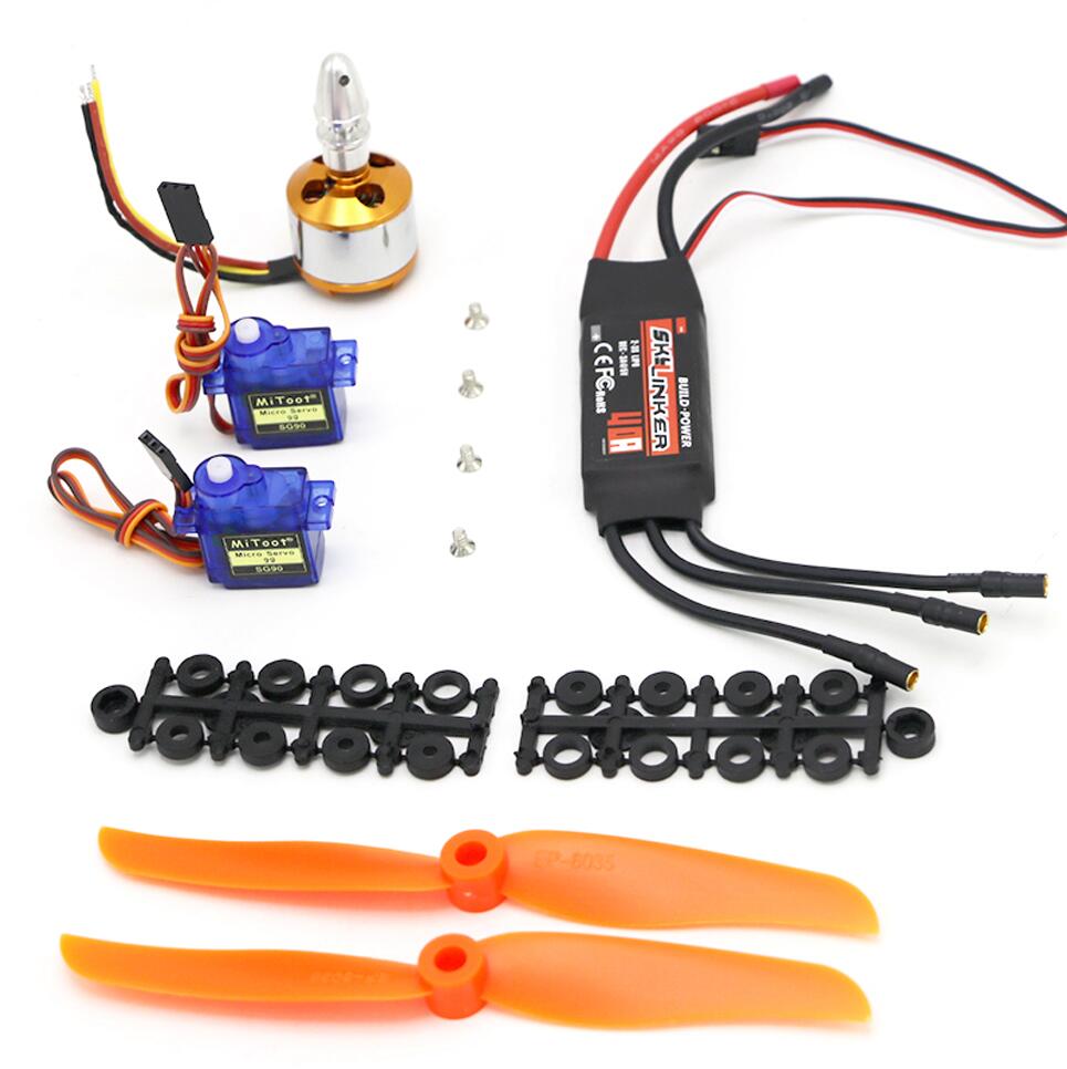A2212 2212 2200KV Borstelloze Motor 30A Esc/Skylinker Blheli 40A Esc SG90 Servo 6035 Prop Voor Rc Vaste Vleugel vliegtuig Helicopter: With 40A ESC