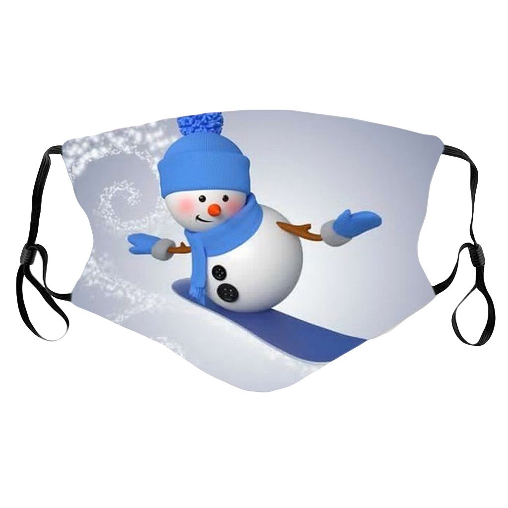 Mund Abdeckung Unisex Weihnachten Schneemann Druck Baseball Kappe Hut Einstellbare Waschbar Winddicht Hut Facecover: C