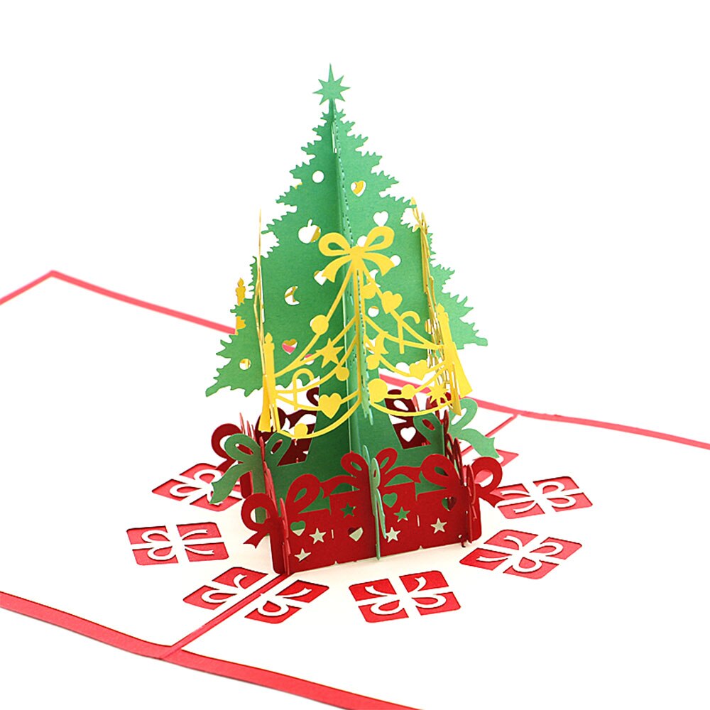 Christmas Cards Greeting Cards 3D Christmas-Tree Post Card For Christmas Greeting Card Happy Year 1Pc