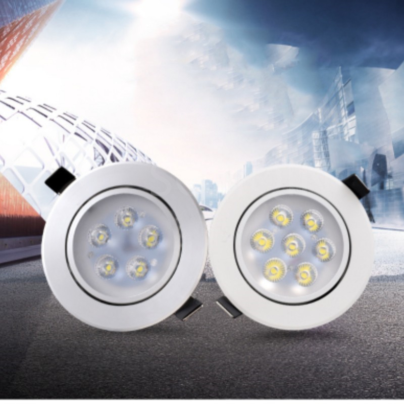 1- 10pcs/lot LED Downlight AC 220V Spot Light 5W 9W 12W 15W 18W Recessed In LED Ceiling Downlight Cold Warm White Lamp