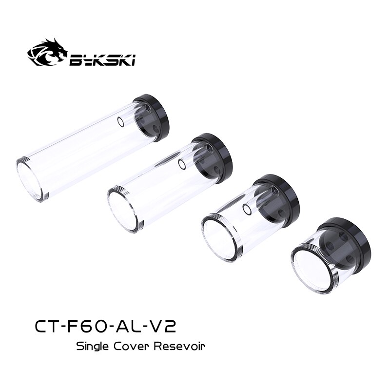Bykski CT-F60-AL-V2 60MM/100MM/150MM/200MM 3 Löcher Einzigen Abdeckung transparent Zylinder Reservoir, wasser Panzer Kompatibel Multi Pumpe