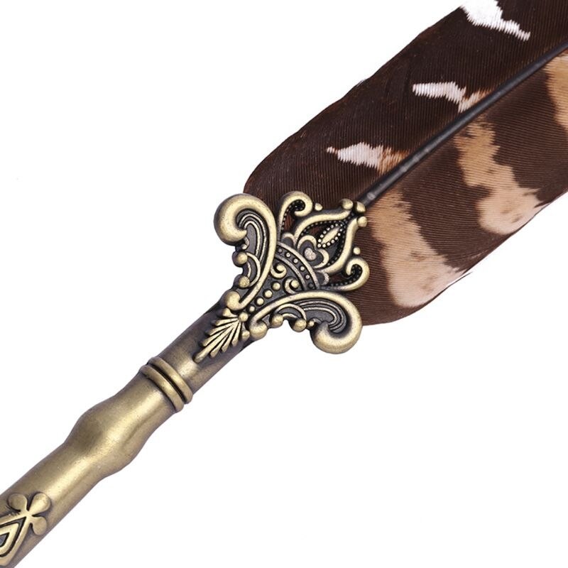 Vintage Calligraphy Quill Feather Dip Pen Writing Ink Nibs Set Stationery School