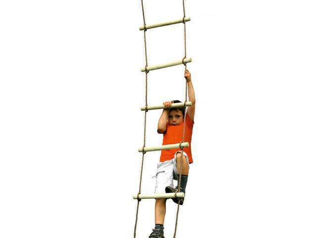 BOHS Vijf Steekt Houten Klimmen Touw Ladder Speelgoed Kinderen Boomhut of Boot. 175*30 cm