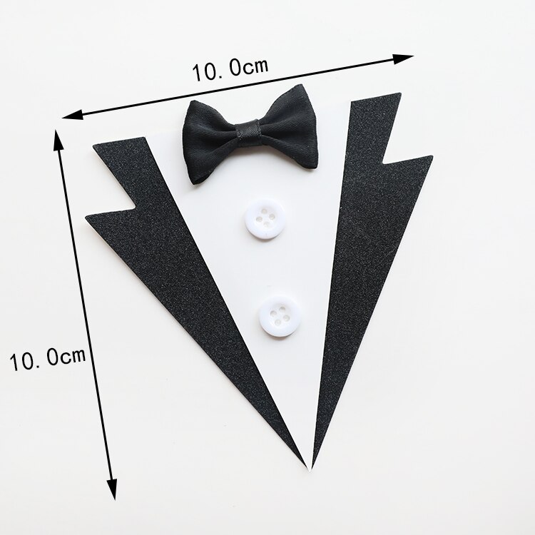 Eva Suit Bow Tie Suit Happy Fathers Day Cake Topper Happy Birthday Dad Rich Cake Decoration Cake Decorating Tools Party Favors: bow tie suit E