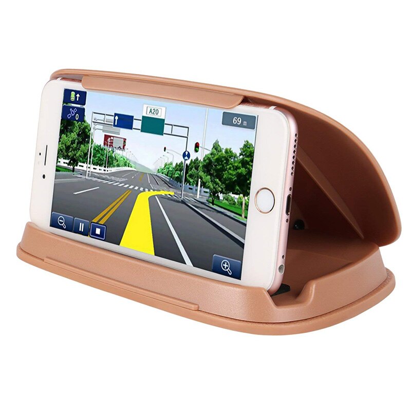 Bil mobiltelefon holdere telefon holder bil mobiltelefon holder holder dashbord smarttelefon stativ: Brun