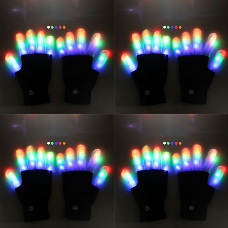1 paar Halloween Bunte Blinkende LED Finger Handschuhe Geist Festival Grusel Kühlen Spaß Spielzeug Party unheimlich Cosplay Kostüm Profi