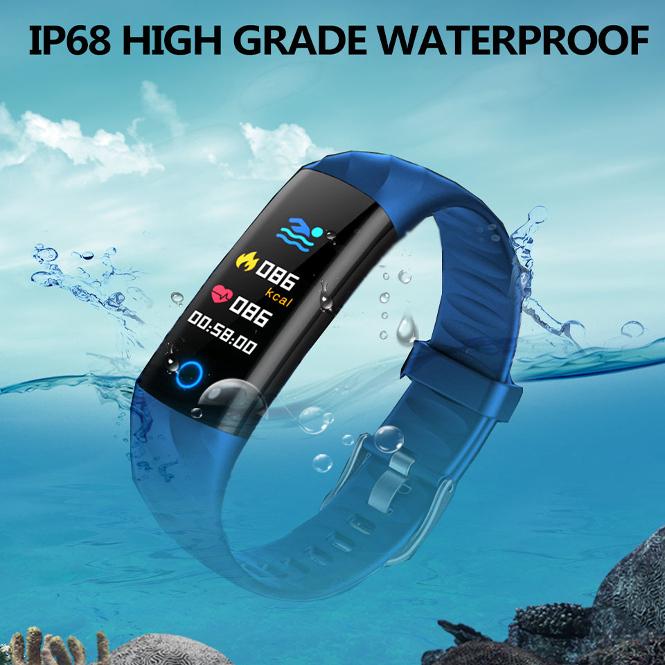BOYZHE Smart Armband Horloge IP68 Waterdicht Stappenteller Hartslag Bloed Zuurstof Monitor Fitness Tracker Multi Sport Smart Horloge