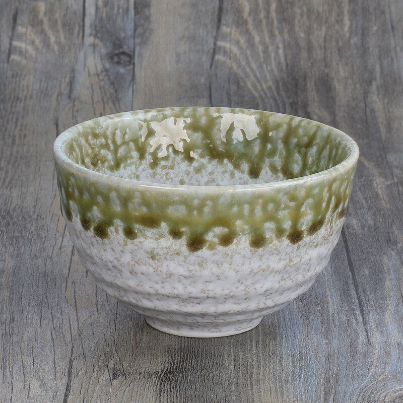 Bol en céramique japonais et coréen de 4.5 pouces, riz à motif d'anneau, bol Matcha japonais, bol à Dessert, bol à soupe, bol Ramen
