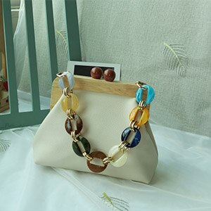 Klamerka damska torba na ramię akrylowa Chian damska torebka Kisslock kobieta twarda obudowa Crossbody torby dla kobiet 2020 nowy: beige