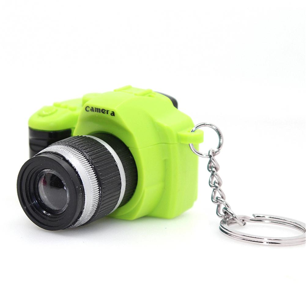Llaveros de estilo de cámara LED SLR Retro para niños,: Green