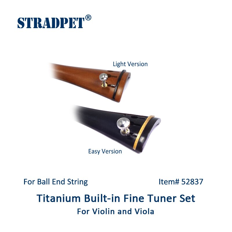 STRADPET viool ingebouwde titanium fijne tuner set voor BALL-end string, Viool en altviool accessoires