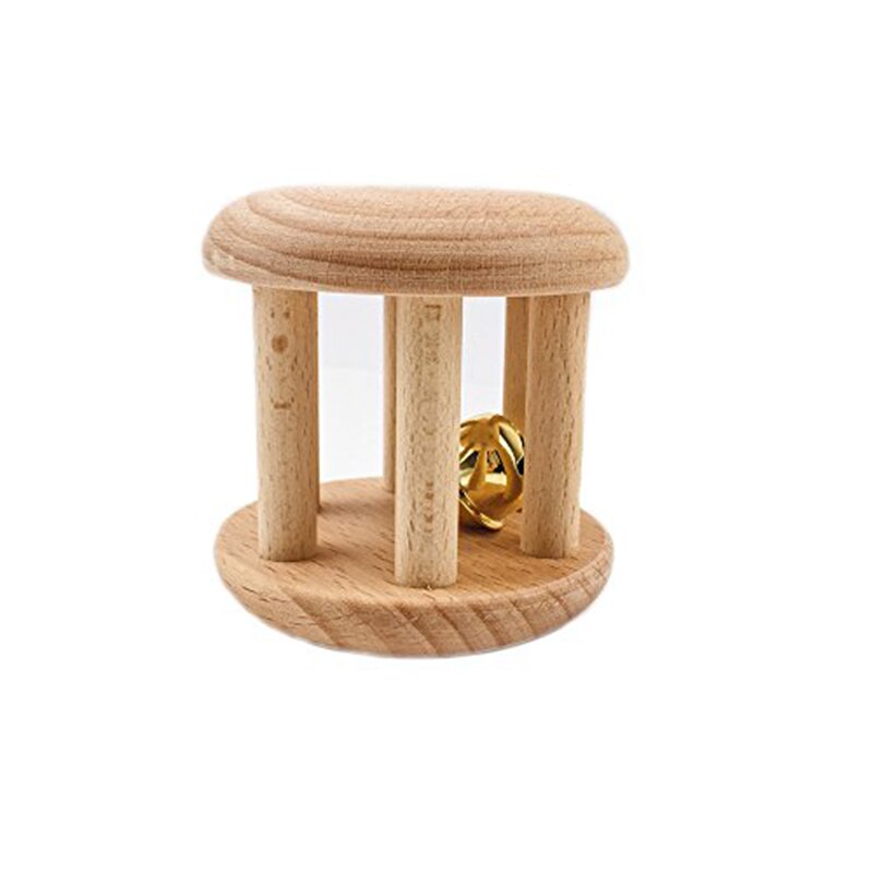 2 Stuks Baby Hout Bijtring Speelgoed Activiteit Gym Rammelaar Beuken Auto Speelgoed