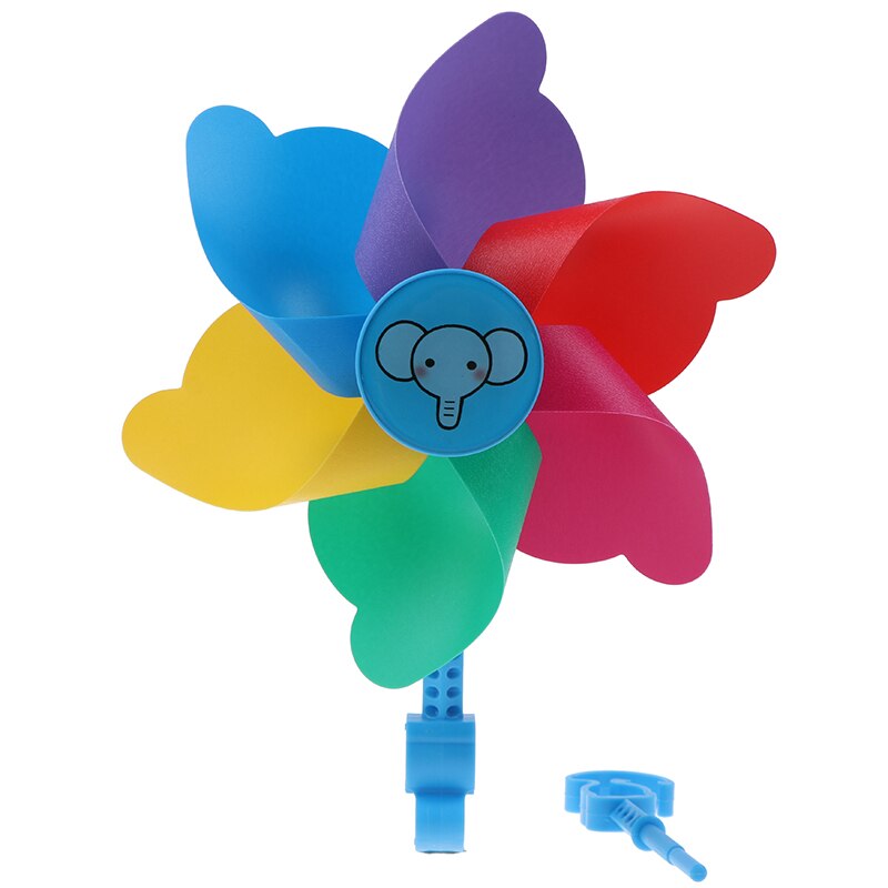 Molinillo de molinete colorido de PVC, juguete impulsado por el viento para bicicleta patinete, para niños y niñas, 1 unidad
