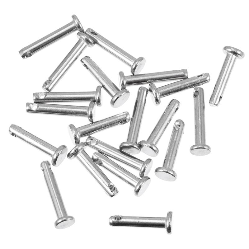 20pcs Stainless Steel Flat Head Pin Door Bolts Sturdy Clevis Fastener With Single Hole