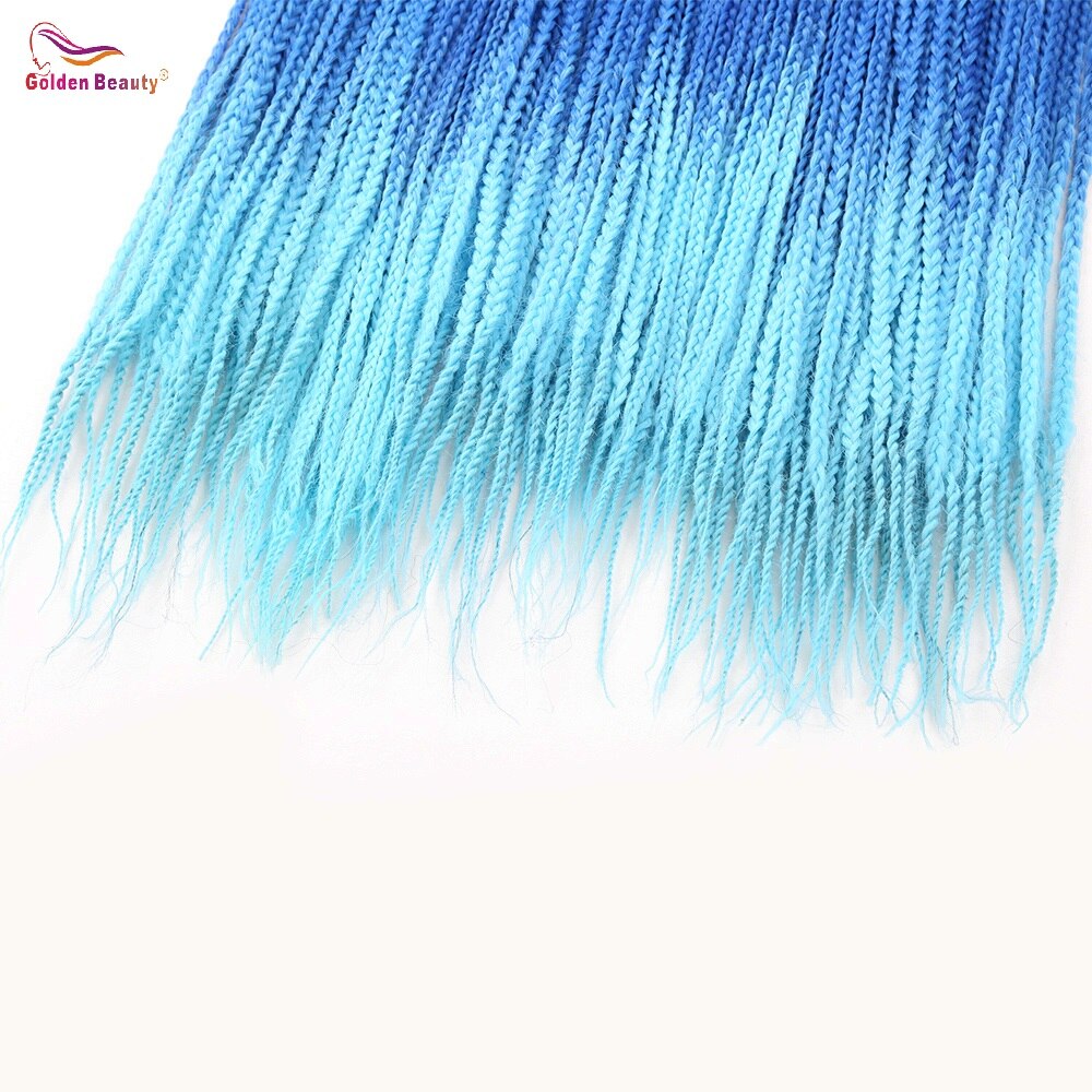 22Strands/Pack Thin Box Braids Crochet Hair 24inch 1cm in Diameter 3X Synthetic Braiding Hair Extensions Golden Beauty