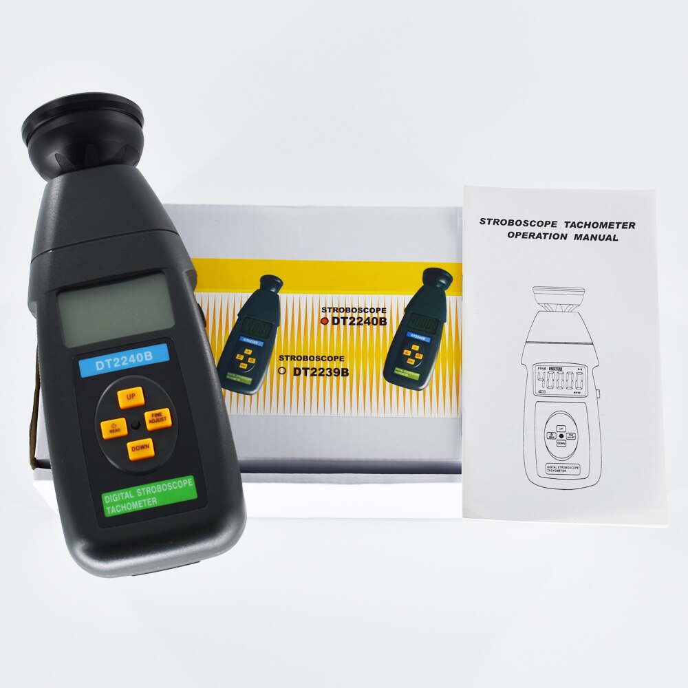 Estroboscopio Digital DT2240B, tacómetro Flash sin contacto, 60-40.000 RPM, medidor de revoluciones fotoeléctricas, velocímetro