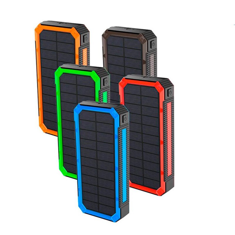 30000mAh Solar Power Bank Fast Qi Charger For Powerbank External Battery Portable Poverbank Flashlight