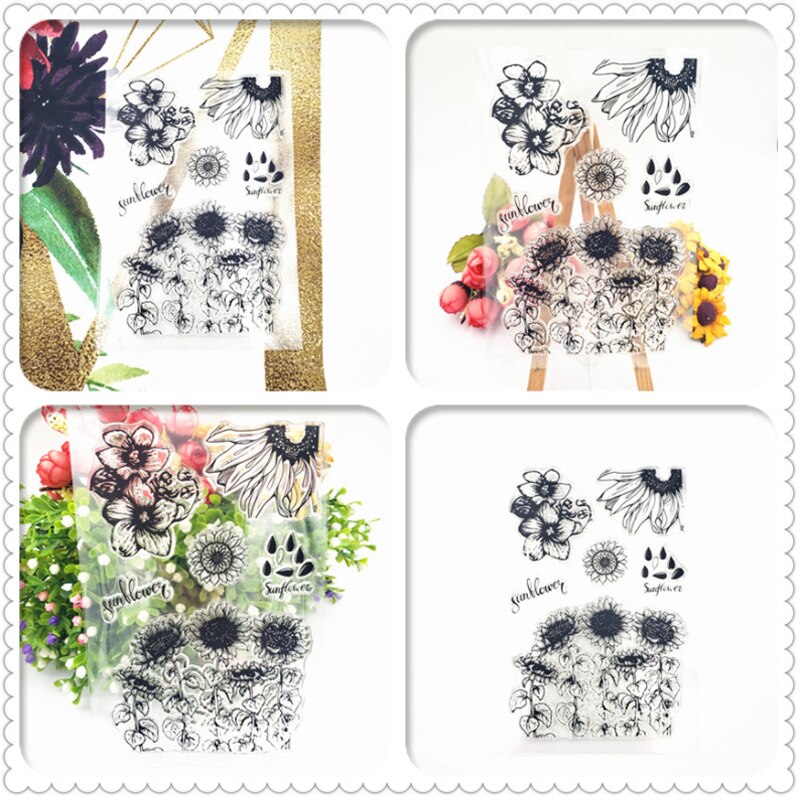 Sunflower Transparent Silicone Stamp Seal For DIY Scrapbooking Album Decorative Clear Stamp Office School Supplies Stationery