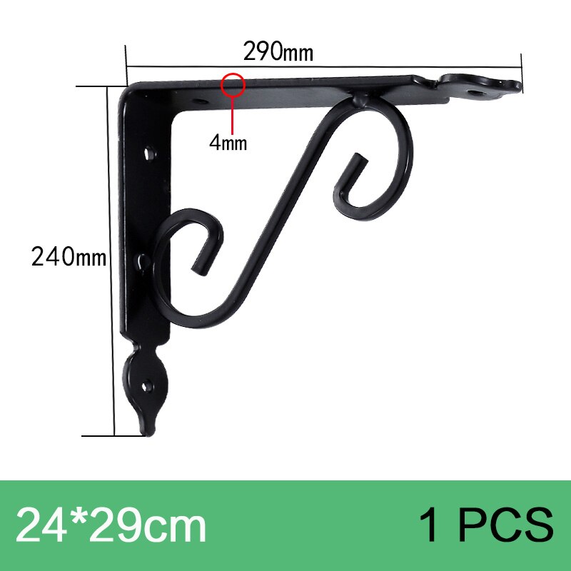European style Wrought iron triangle bracket rack support frame right angle wall bracket shelf support triangle bracket: IR-0254