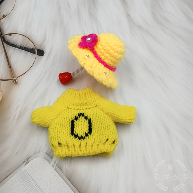 Streifenhörnchen Kleidung Streifenhörnchen Kleidung Hamster Kleidung Mini Hütte Kleine Hamster Winter Handgemachte Wolle Kleidung: Gelb zwei Stück einstellen