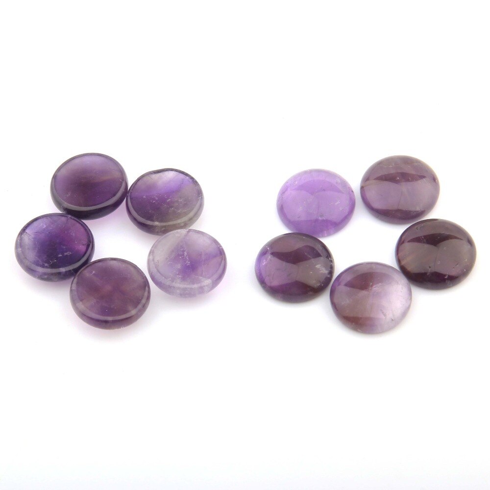 Amethyst Natural Stones Cabochon Beads 8 10 12 14 16 18 20 Mm Round No Hole Beads for DIY Jewelry Making Ring Necklace