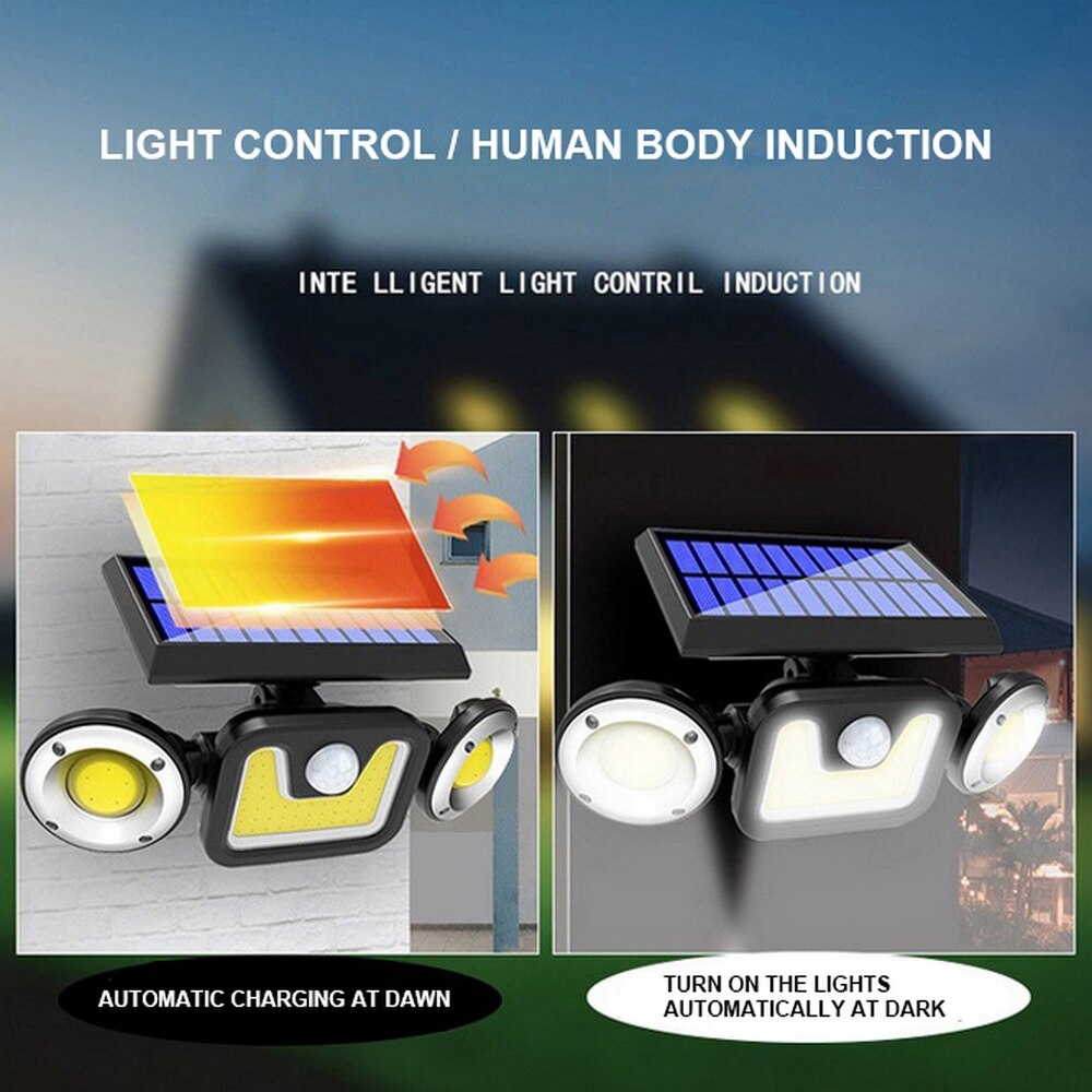 100LED Solar Light Outdoor Solar Lamp PIR Motion Sensor Wall Light Waterproof Solar Powered Sunlight for Garden Decoration