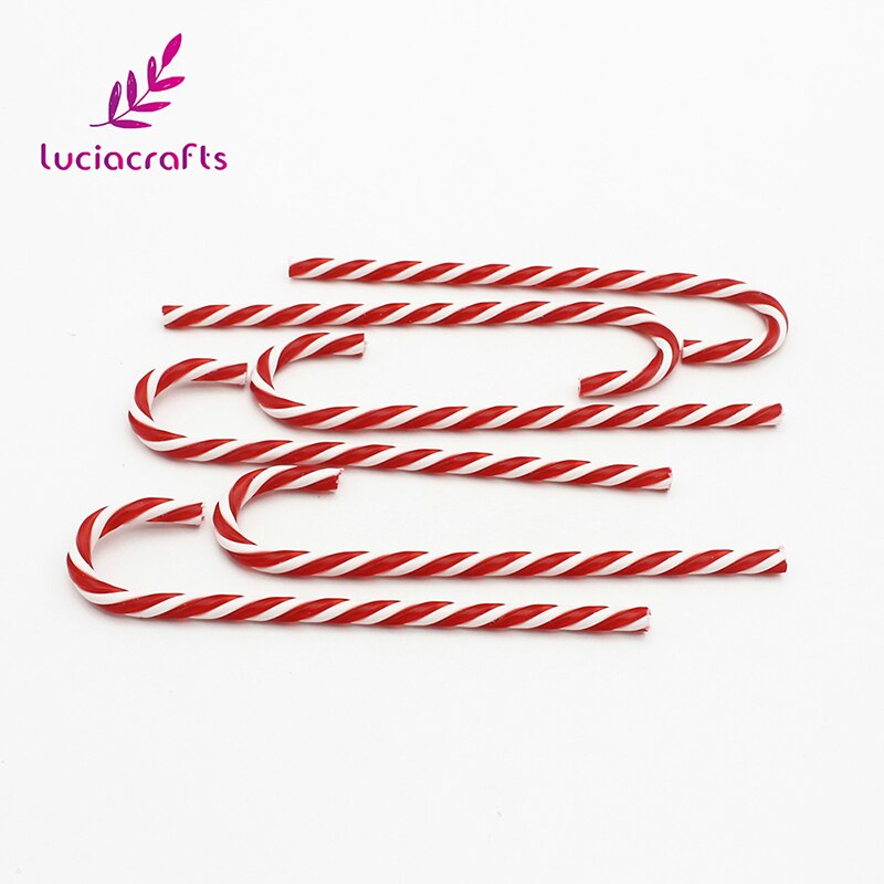 Lucia ambachten 6 stuks 15cm Acryl Snoep Hanger Kruk Ornament DIY Kerstboom Opknoping Decoraties Accessoires H0251