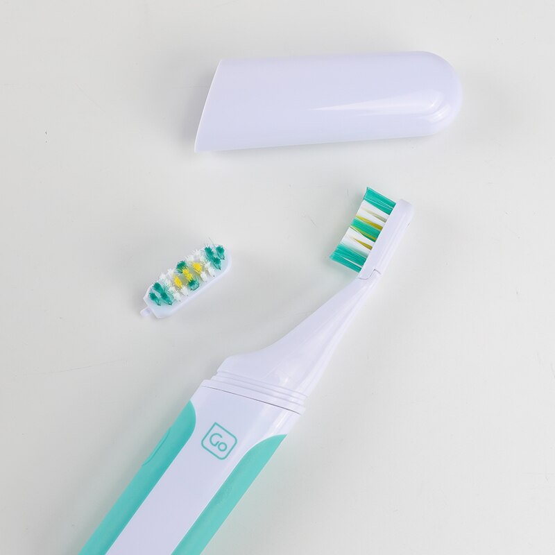 Electric Toothbrush Sonic Adult Battery travel Teeth brush holder Portable with 2 Replacement Brush Heads Waterproof