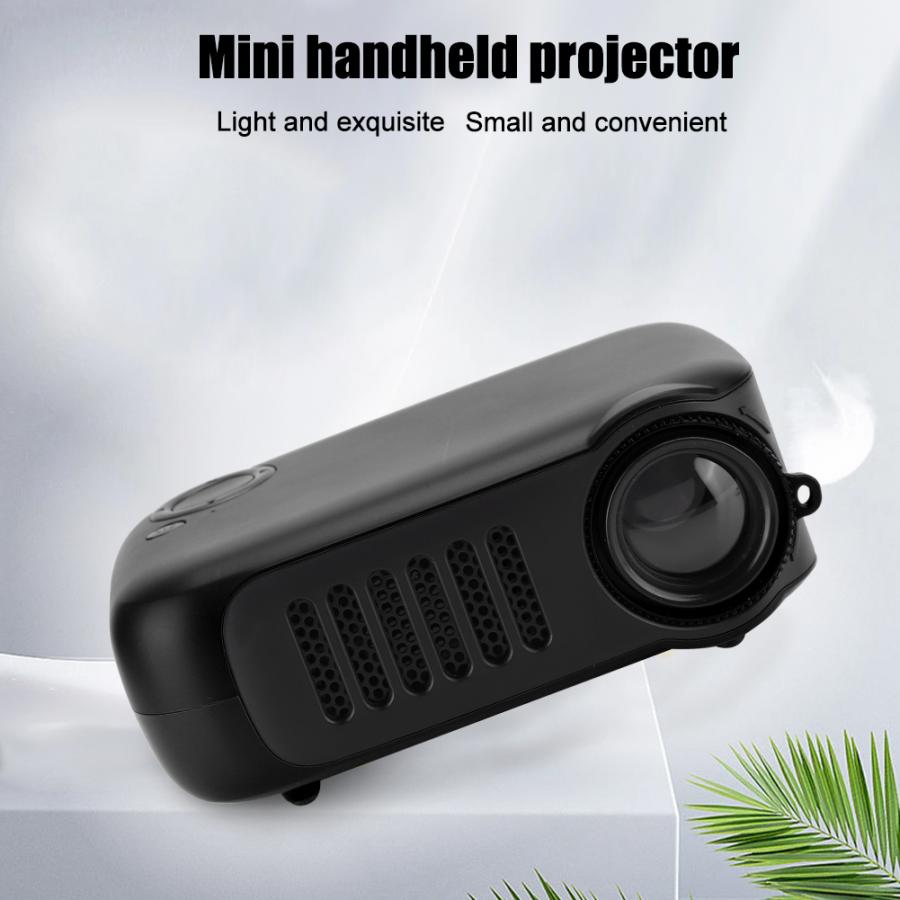 Mini Portable Projector Household Projectors 320*240 Resolution with 2-Inch LCD Screen 1000: 1 Contrast Max Support 1080P