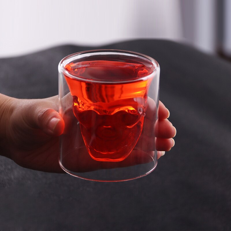 Dobbeltlagsskalle vinglass vodka whisky brandy krus rom øl krystallkopper kjøkken bar vin sett drinkware gutt