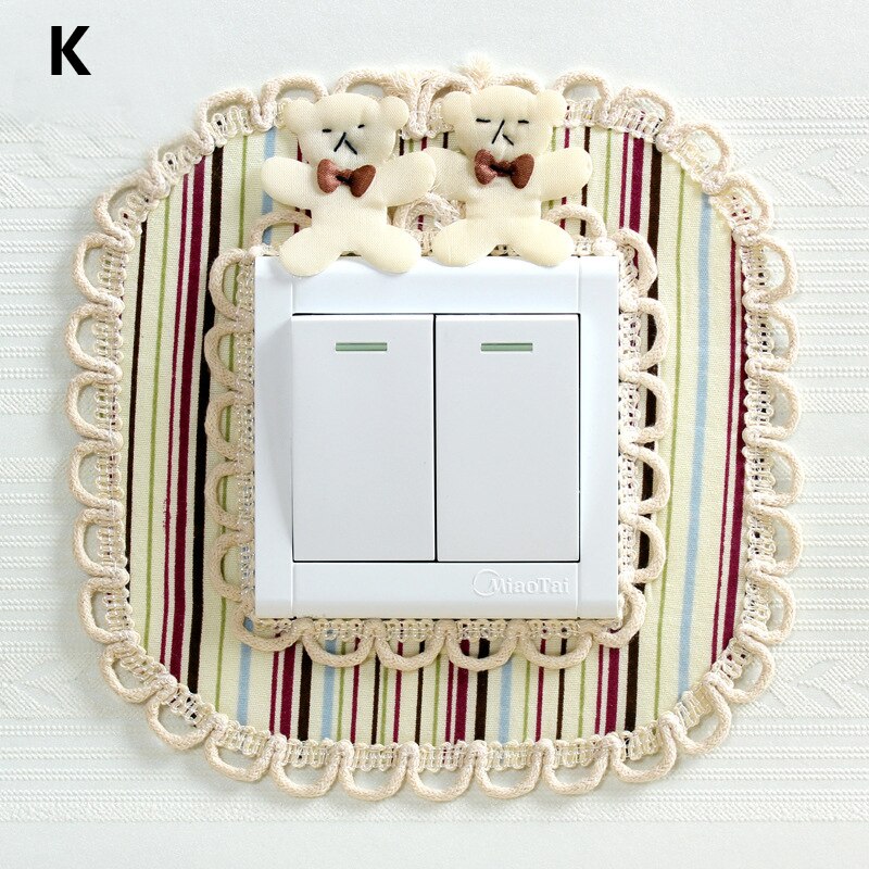 Cute Lace Switch Sticker Light Switch Protective Cover on-off Switch Wall Dustproof European Light Switch Covers Decoration: K