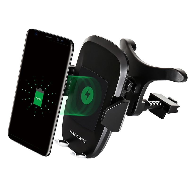 Qi Fast Wireless Charger Air Vent Car Phone Holder For iPhone 11 Pro Max Samsung S10 Plus S9 Note 10 9 Car Wireless Charging Pad