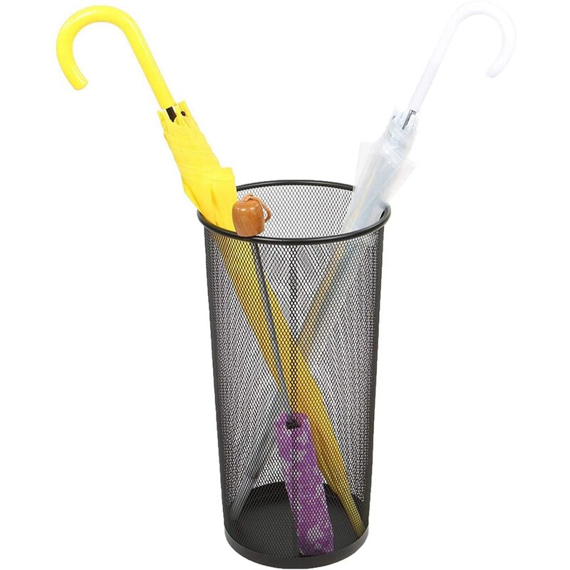 Umbrella Rack Stand for Canes Walking Sticks Umbrellas, Black Umbrella Rack Storage Bucket Umbrellas