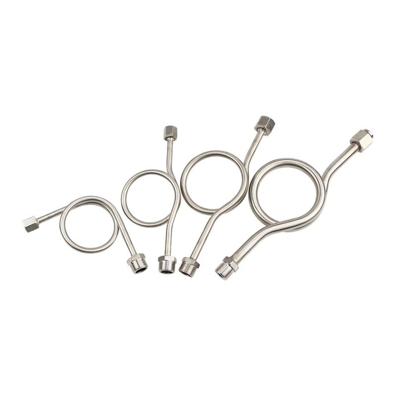 304 stainless steel pressure gauge buffer tube double-headed 4-point elbow thickened high-pressure meter bend steam condenser sp