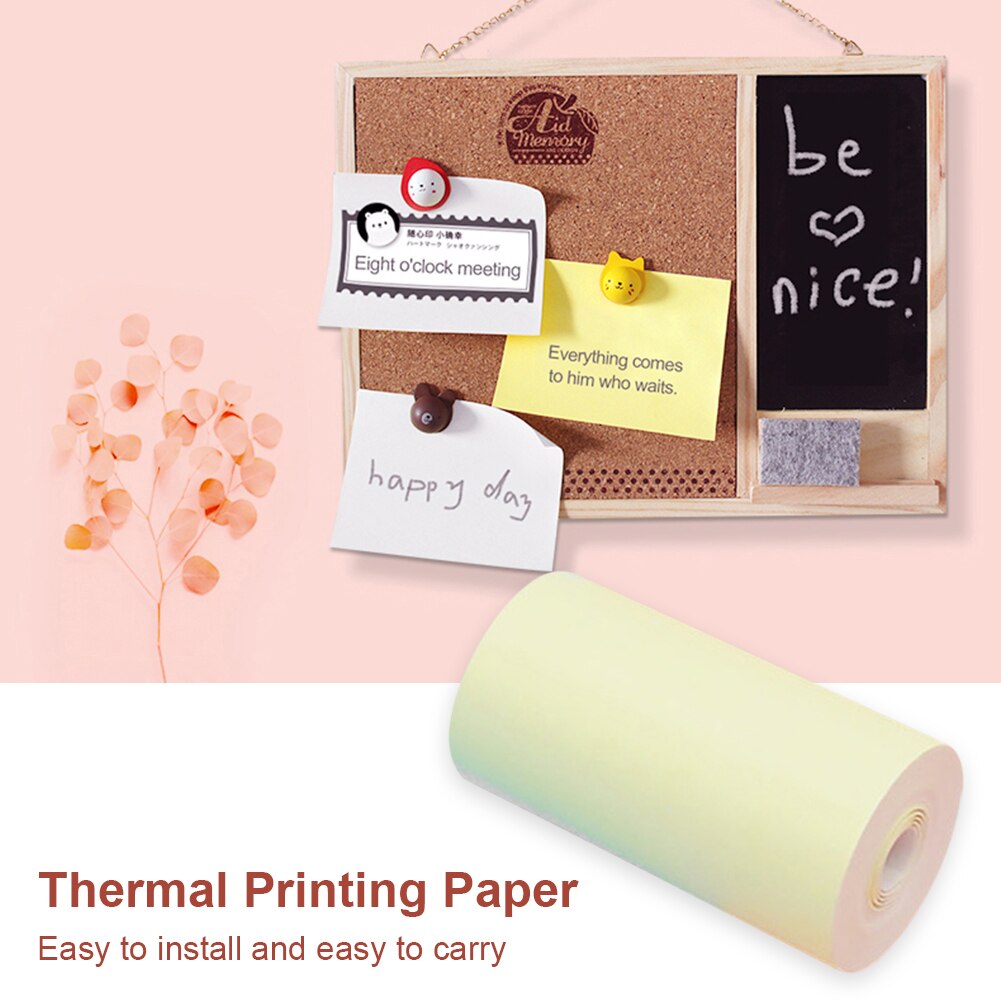 6pcs 57x30mm Portable Pocket Printer Paper Roll Self-Adhesive Children Camera Instant Print Printable Thermal Paper Replacement