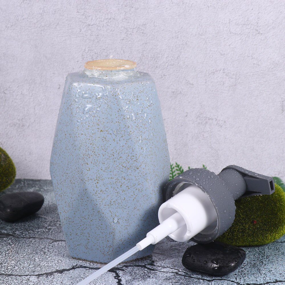 Botella de jabón líquido espumoso con botón de presión, 1 unidad, dispensador de jabón líquido espumoso (azul)