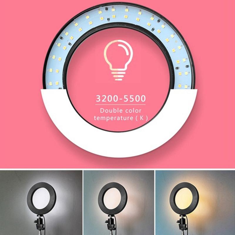 Led Dimbare Ring Licht Studio Foto Video Live Lamp Zonder Statief Beugel Usb Fill-In Licht Ring met Controller Lamp