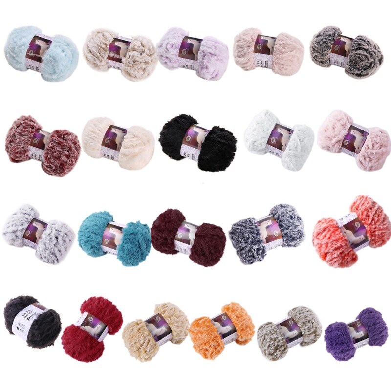 50g/Ball DIY Fluffy Plush Chunky Knitting Yarn Hand-Woven Crochet Velvet Thread XX9D